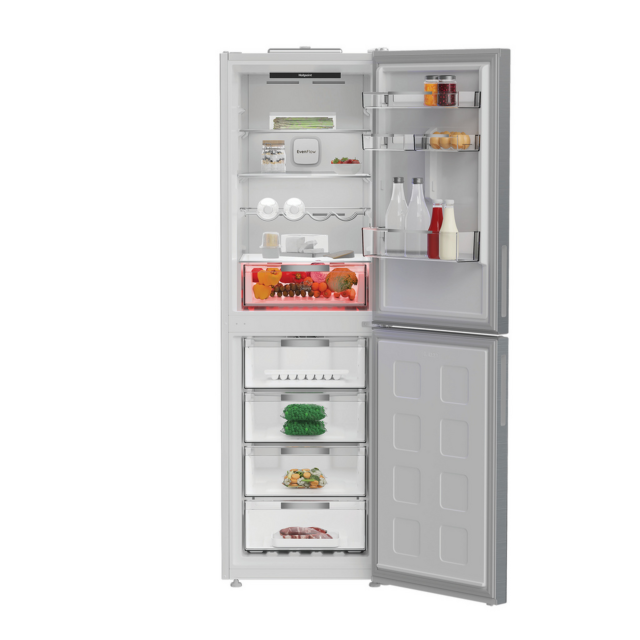 Hotpoint 66.1cm Dual No Frost Fridge Freezer Pet Inox