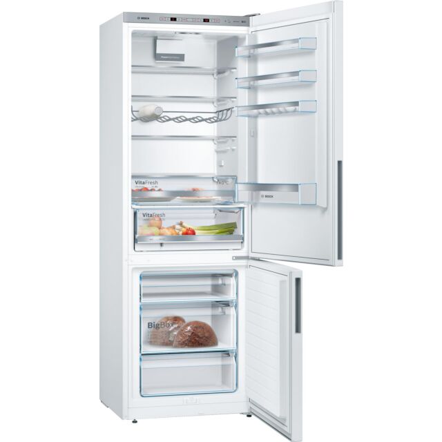 KGE49AWCAG, Free-standing fridge-freezer with freezer at bottom