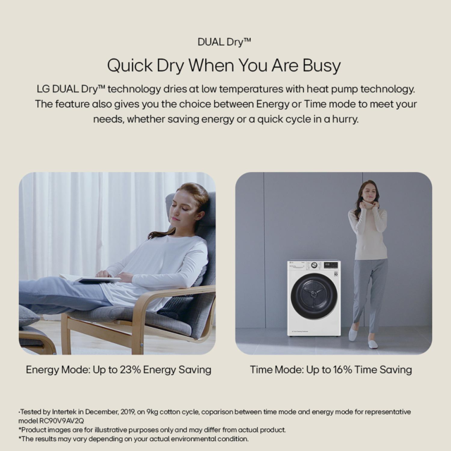 LG FDV709GN Heat Pump Tumble Dryer - 9kg