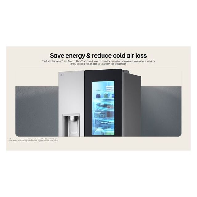 LG GSXE91BSAD Side By Side 91.3cm Non Plumbed - Fridge Freezer - Brushed Steel