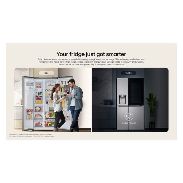 LG GSXE91BSAD Side By Side 91.3cm Non Plumbed - Fridge Freezer - Brushed Steel