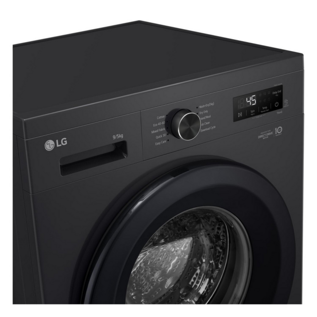 LG W4X1095NNK 9kg/5kg 1400 Spin Washer Dryer Gloss Black