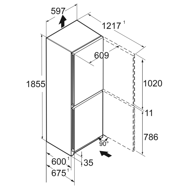 Liebherr CNDGC5203 60/40 Grey No Frost Fridge Freezer