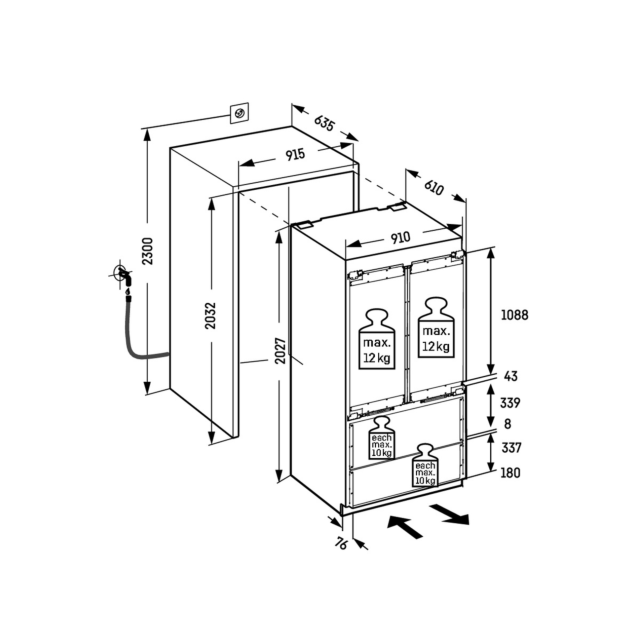 Liebherr ECBNE8872 Integrated No Frost Fridge Freezer