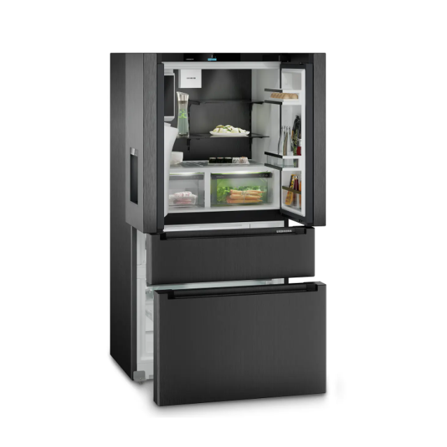 Liebherr MBBSDI9528 BlackSteel, 2 Door/2 Drawer, Water + Ice Center (Fixed Water Connection), BioFre