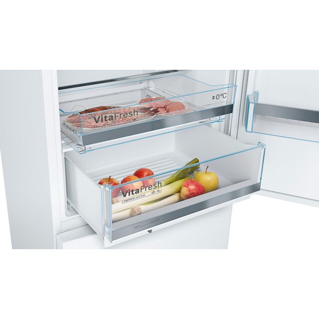 KGE49AWCAG, Free-standing fridge-freezer with freezer at bottom