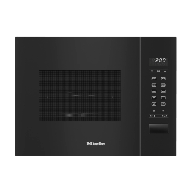 Miele M2224SC Obsidian Black, 50cmwide,37cmhigh-80-900WMicrowave,800WGrill,EasySensor,17litrecapacit