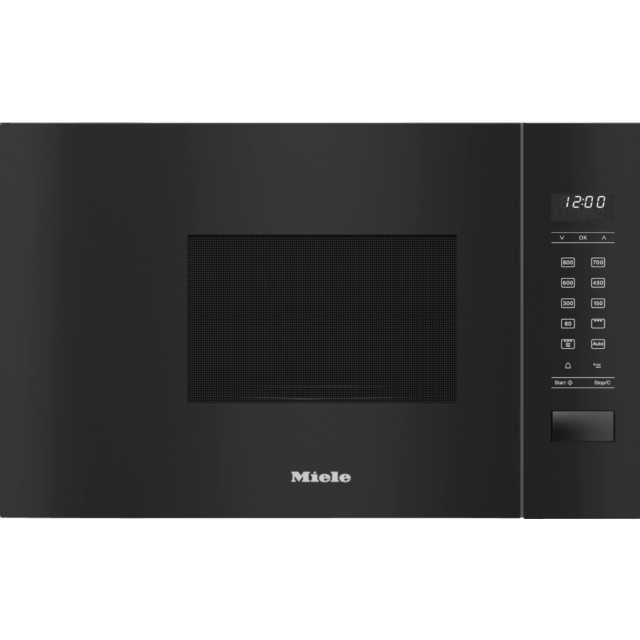 Miele M2234SC Obsidian Black, 60cmwide,80-900WMicrowave,800WGrill,EasySensor,17litrecapacity,Automat
