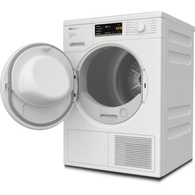 Miele TEA525WP , Heat Pump, 8kg Honeycomb drum, A+++ energy rating, EcoSpeed, Extremely quiet (66dB)