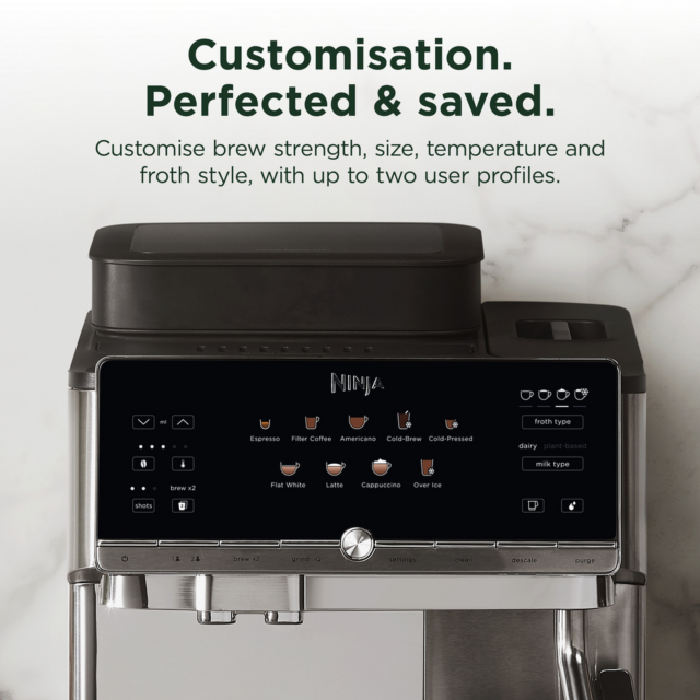 Ninja AE1001UK AutoBarista Coffee Machine Black/Stainless