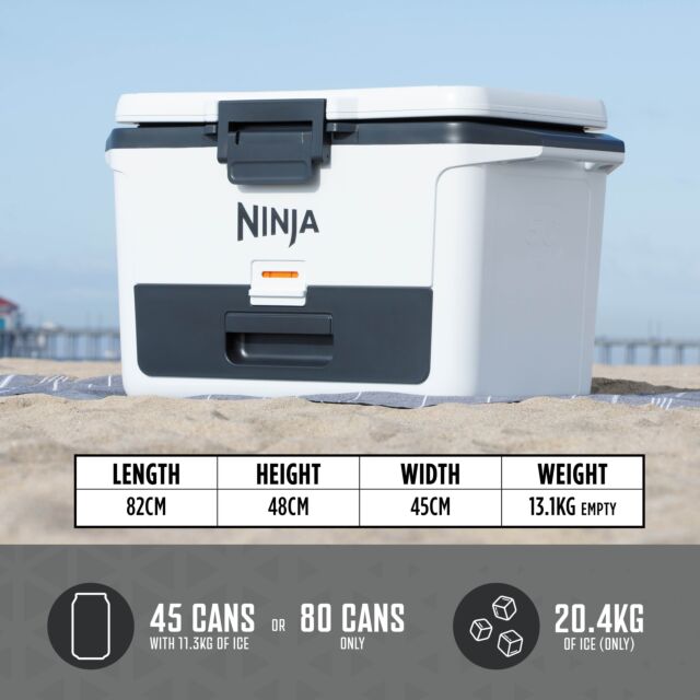 Ninja FB151UKWH FrostVault 50QT/47L Hard Cooler with Dry Zone - Cloud White