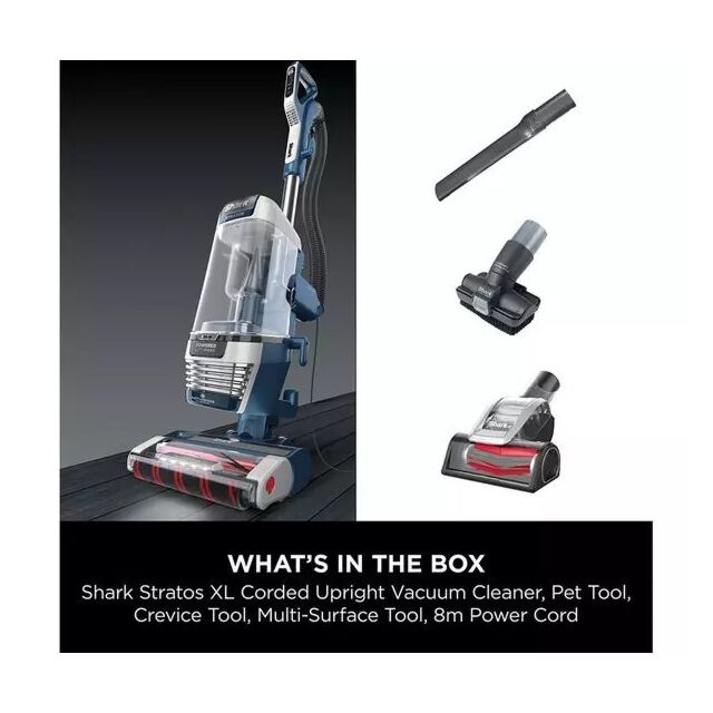 Shark AZ3000UKT Shark Stratos XL Anti Hair Wrap Plus Anti-Odour Upright Vacuum - Navy Blue