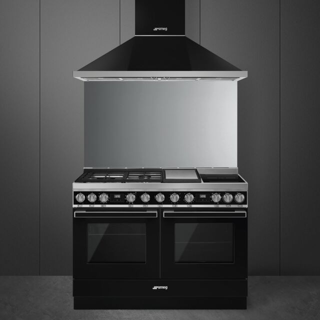 Smeg CPF120IGMPBL black, 120cm Portofino Dual Fuel Range Cooker Black