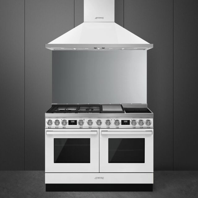 Smeg CPF120IGMPWH white, 120cm Portofino Dual Fuel Range Cooker White