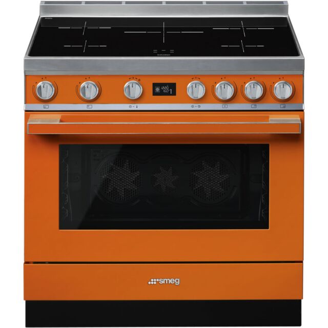 Smeg CPF9IPOR Orange, 90cm Portofino Electric Range Cooker Orange