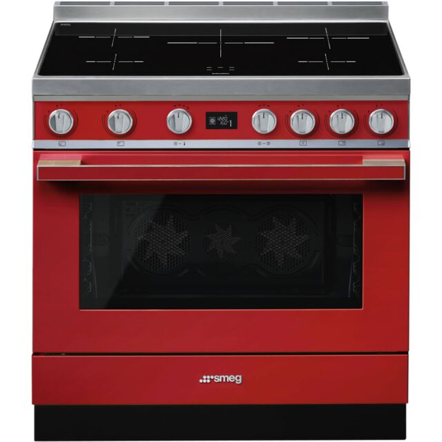 Smeg CPF9IPR red, 90cm Portofino Electric Range Cooker Red