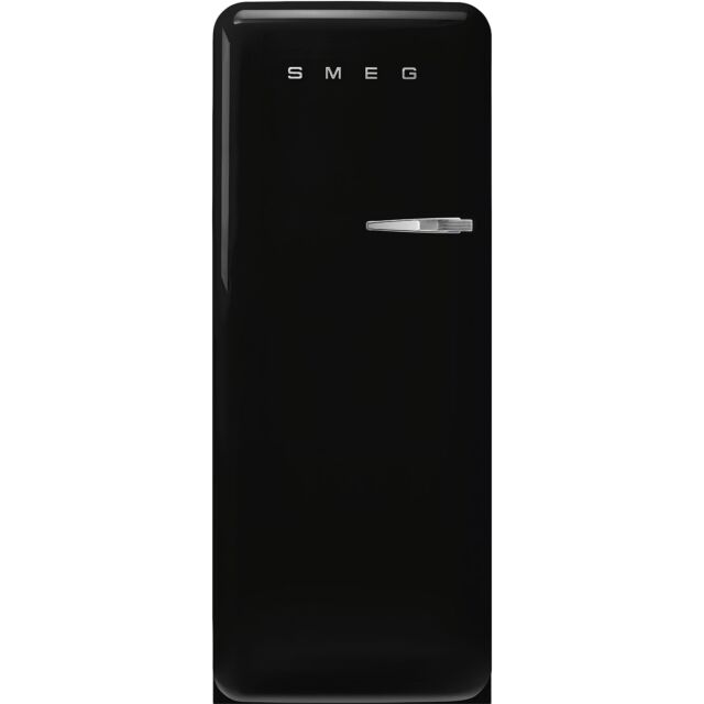 Smeg FAB28LBL5UK black, 60cm 50s Style Left Hand Hinge Fridge with Icebox Black