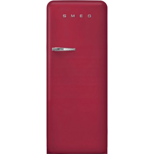 Smeg FAB28RDRB5 Ruby Red, 60cm 50s Style Right Hand Hinge Fridge with Icebox Ruby Red