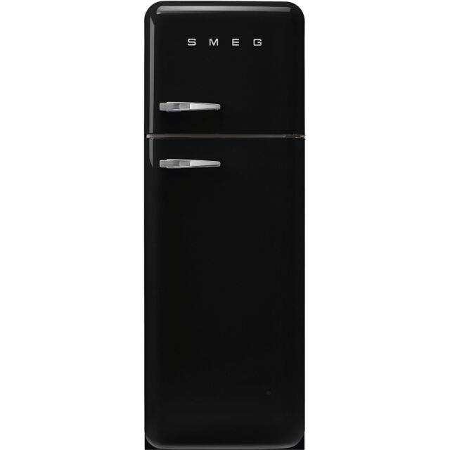 Smeg FAB30RBL5UK black, 60cm 50s Style Right Hand Hinge Freezer over Fridge
