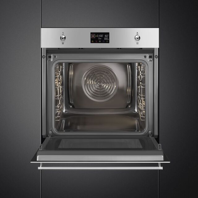 Smeg SO6302M2X , 60cm Classic Speedwave XL Combi Microwave Black Glass