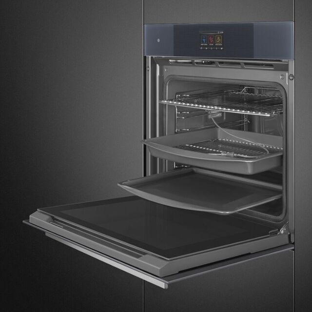 SOP6104TPG 60cm Linea Pyrolytic Single Oven Neptune Grey