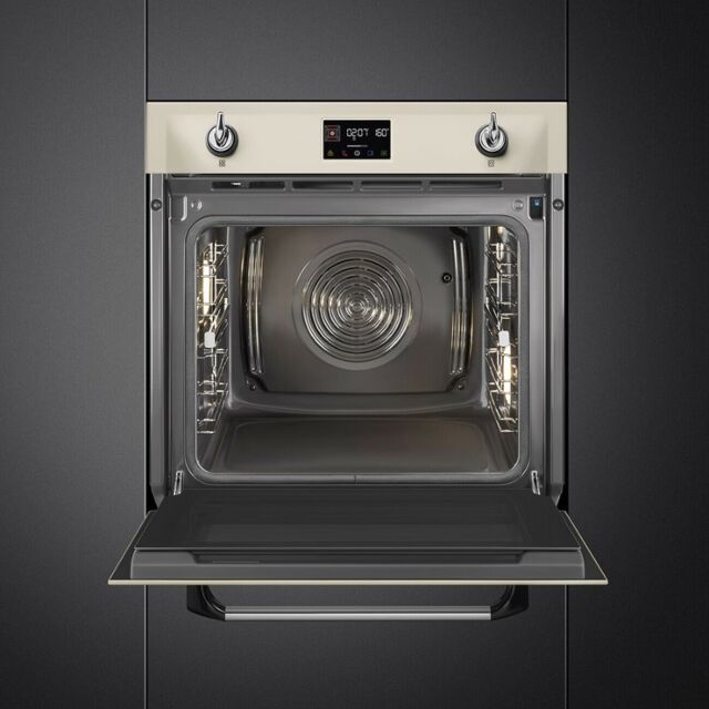 SOP6902S2PP 60cm Victoria Pyrolytic Steam Single Oven Cream