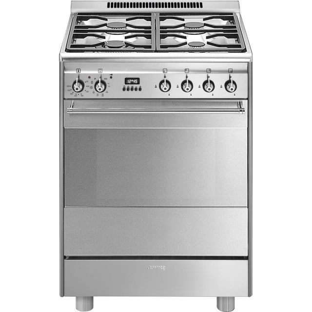 Smeg SUK61PX8 Stainless Steel, 60cm Concert Dual Fuel Cooker