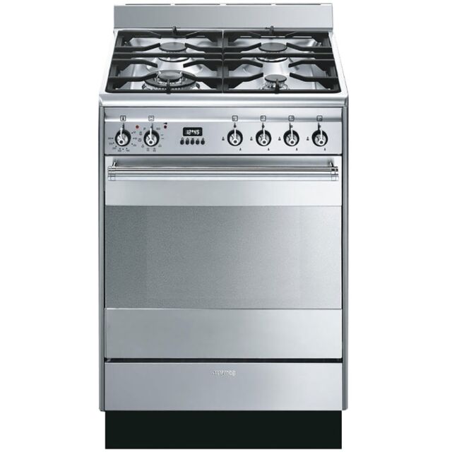 Smeg SUK61PX8 Stainless Steel, 60cm Concert Dual Fuel Cooker