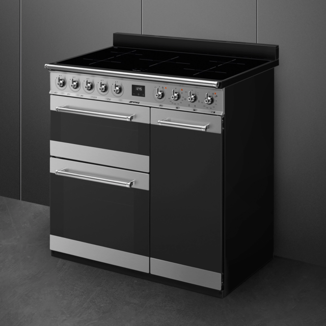 Smeg SY93I-1 Stainless Steel, 90cm Symphony Electric Range Cooker Eclipse Glass