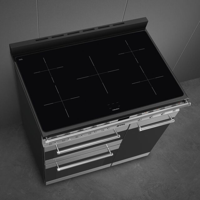 Smeg SY93I-1 Stainless Steel, 90cm Symphony Electric Range Cooker Eclipse Glass