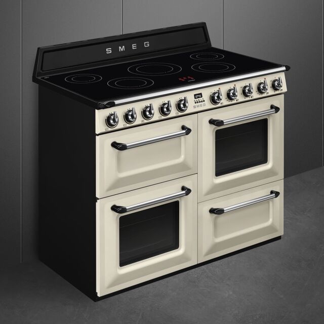 Smeg TR4110IP2 110cm Electric Rangecooker with Triple Oven and Induction Hob - Cream
