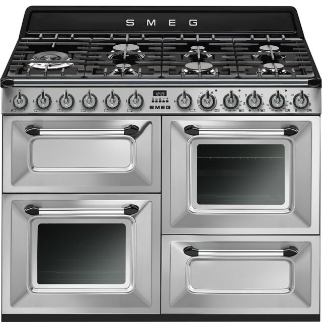 Smeg TR4110X-1 Stainless Steel, 110cm Victoria Dual Fuel Range Cooker Stainless Steel Wine