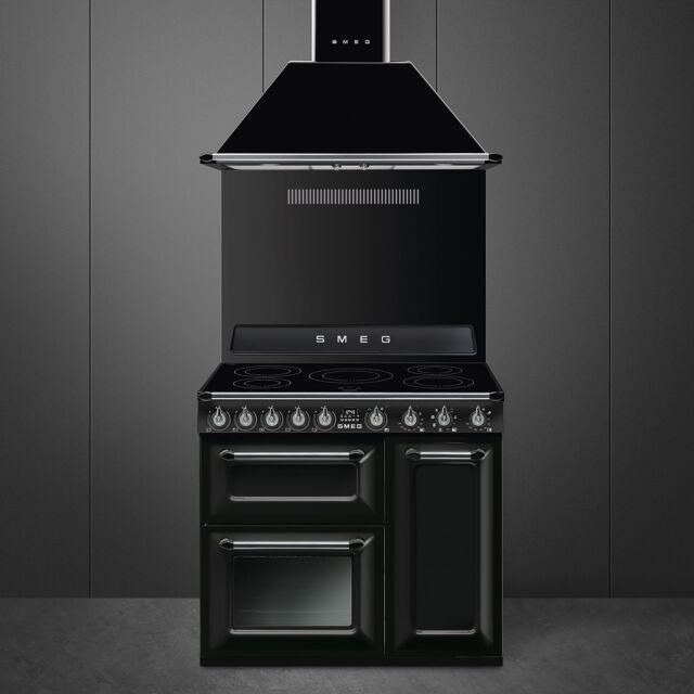 Smeg TR93IBL2 black, 90cm Victoria Electric Range Cooker Black