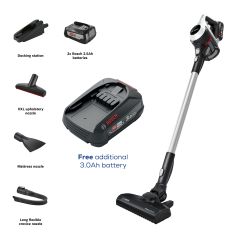 Bosch BCS612GBKIT BCS612GB Unlimited Serie 6 ProHome Cordless Vacuum Cleaner - 30 Minute Run Time - White PLUS Battery