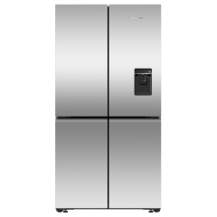 Fisher And Paykel RF605QNUVX1 , Fridge Freezer Quad Door 905mm, Recessed Handle, Stainless Steel - I