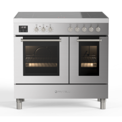 Fratelli 700120 Stainless Steel, 900mm Twin Oven (60/30) Range Cooker with Induction Top in Stainles