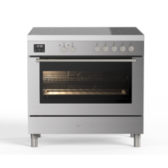 Fratelli 700140 Stainless Steel, 900mm Single Maxi Oven Range Cooker with Induction Top in Stainless