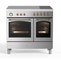 Fratelli 700220 Stainless Steel, 900mm Twin Oven (60/30) Range Cooker with Induction Top in Stainles