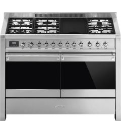 Smeg A4-81 Stainless Steel, 120cm Opera Dual Fuel Range Cooker Stainless Steel