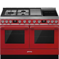 Smeg CPF120IGMPR red, 120cm Portofino Dual Fuel Range Cooker Red
