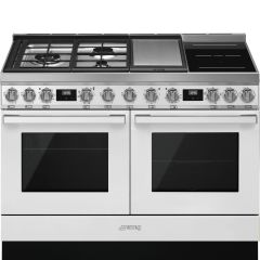 Smeg CPF120IGMPWH white, 120cm Portofino Dual Fuel Range Cooker White