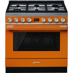 Smeg CPF9GPOR Orange, 90cm Portofino Dual Fuel Range Cooker Orange