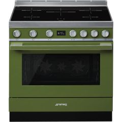 Smeg CPF9IPOG Olive Green, 90cm Portofino Electric Range Cooker Olive Green