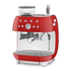 Smeg EGF03RDUK Red, All In One Espresso Coffee Machine With Grinder