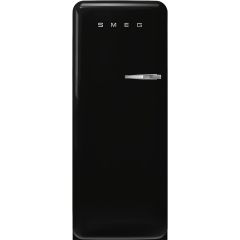 Smeg FAB28LBL5UK black, 60cm 50s Style Left Hand Hinge Fridge with Icebox Black