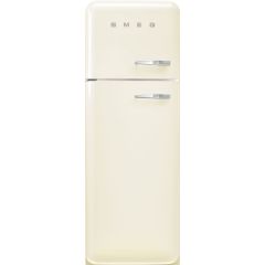 Smeg FAB30LCR5UK Cream, 60cm 50s Style Left Hand Hinge Freezer over Fridge