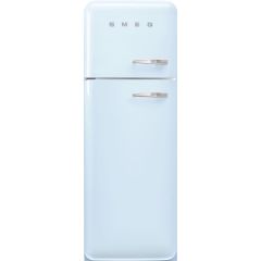 Smeg FAB30LPB5UK Pastel Blue, 60cm 50s Style Left Hand Hinge Freezer over Fridge
