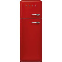 Smeg FAB30LRD5UK red, 60cm 50s Style Left Hand Hinge Freezer over Fridge Red