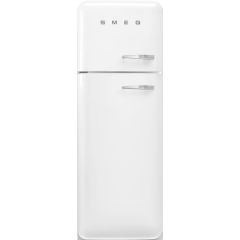 Smeg FAB30LWH5UK White, 60cm 50s Style Left Hand Hinge Fridge over No Frost Freezer