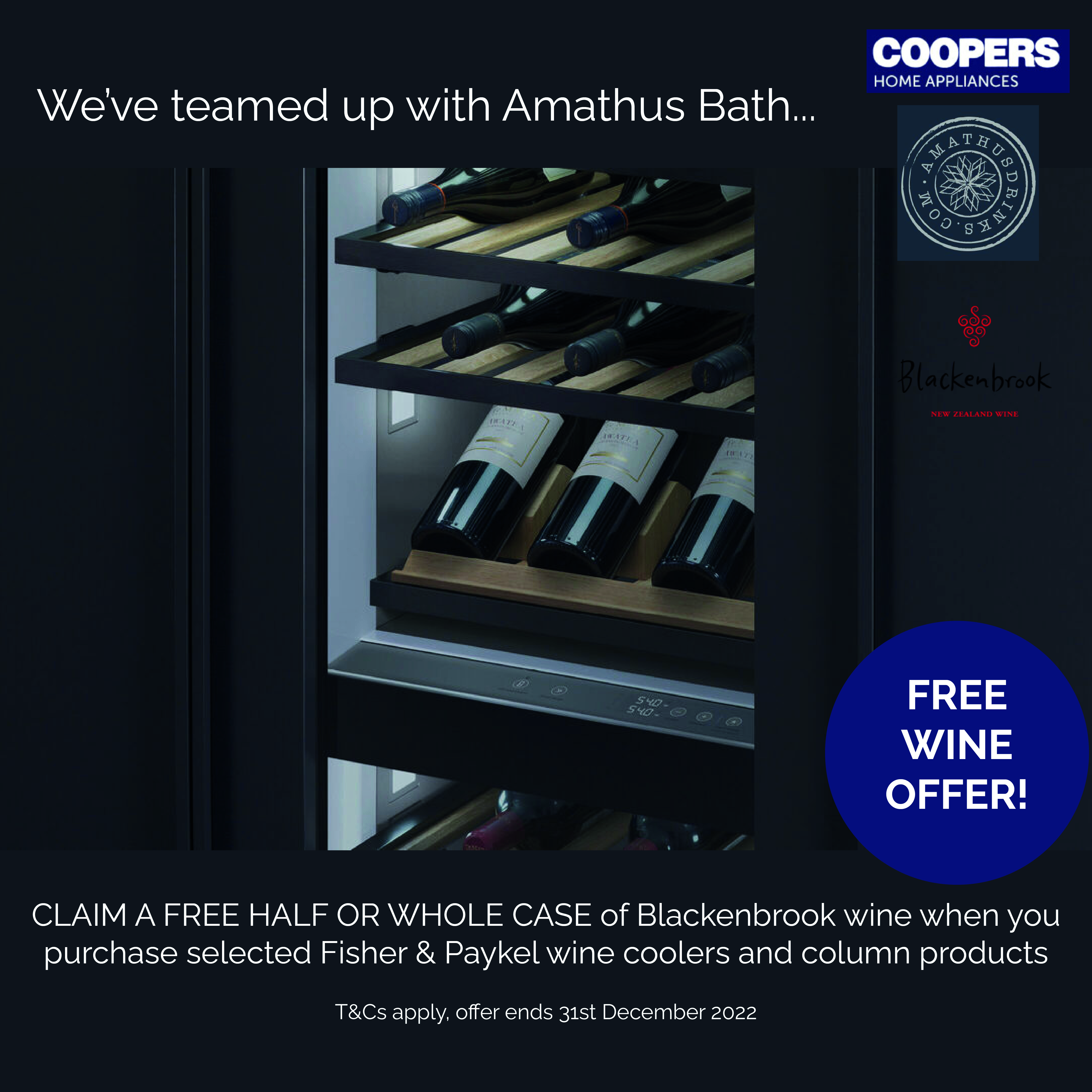 Free Wine Promotion When Purchasing Selected Fisher & Paykel Wine and Cooling Appliances